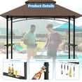 thumbnail image 6 of GVDV 8'x 5' Grill Gazebo Canopy, Outdoor BBQ Gazebo Shelter with 2 Side Shelves & Double-Tiered Top, 6 of 7