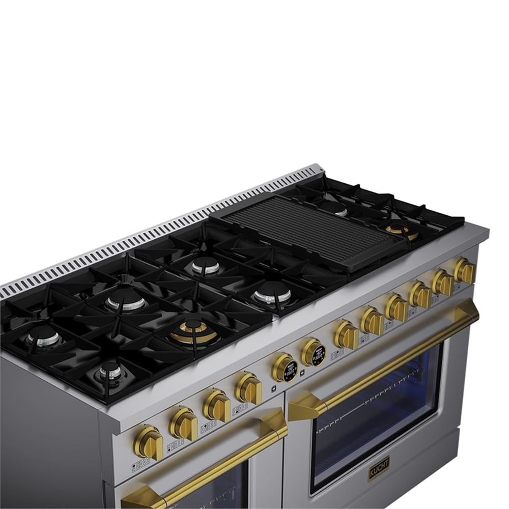 Pemberly Row 60" 7.9 cu. ft. 10 Burners Dual Fuel Range for Natural Gas in Steel