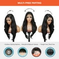 thumbnail image 3 of GLAM21USA HD LACE Front Wig 13X6 Deep Transparent Lace Frontal Wigs 28 Inch Human Hair Blend Pre Plucked Swiss Lace Long Heat Friendly Synthetic Wig - Tastee (1-JETBLACK), 3 of 7