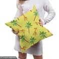 thumbnail image 5 of Ambesonne Exotic Fabric by the Yard Upholstery, Giraffe Palm Trees Motifs, 1 Yard, Pastel Yellow Multicolor, 5 of 5