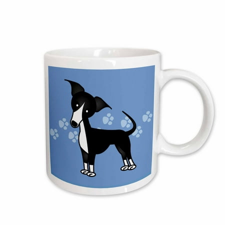 

Cute Black Italian Greyhound Blue with Pawprints 11oz Mug mug-25371-1