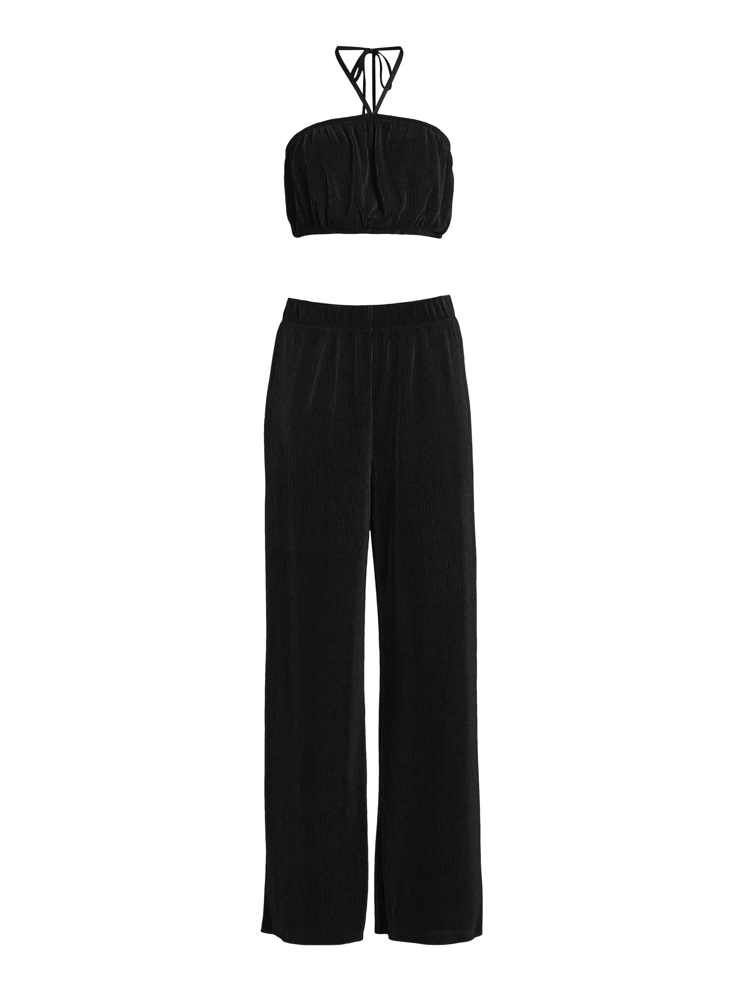 No Boundaries Tube Top and Pants Set, 2 Piece, Women’s and Women’s Plus