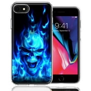 MUNDAZE For Apple iPhone 7/8/SE Flaming Skull Design Double Layer Phone Case Cover