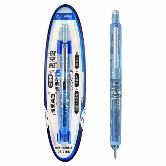 Fountain Pen Retractable, Portable Retractable Fountain Pen, Blue & Black Ink Barrel FountainPen, Medium Nib Barrel For Calligraphy, Smooth Writing No Leaking