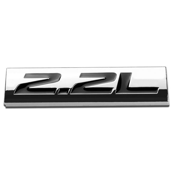 DNA Motoring EM-AS-22L-BK Metal Emblem Car Bumper Trunk Fender Decal Logo Badge Chrome Black 2.2L