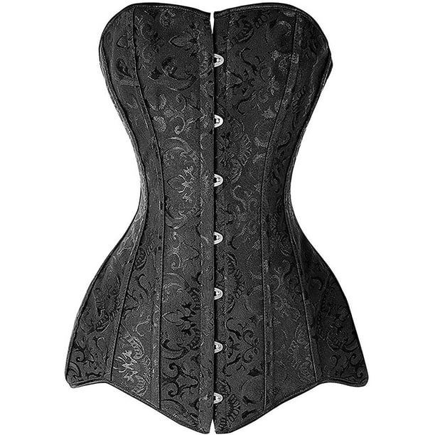 Vaslanda Women S Hourglass Longline Overbust Corset Steel Boned Long Torso Waist Training Bustier Walmart Com