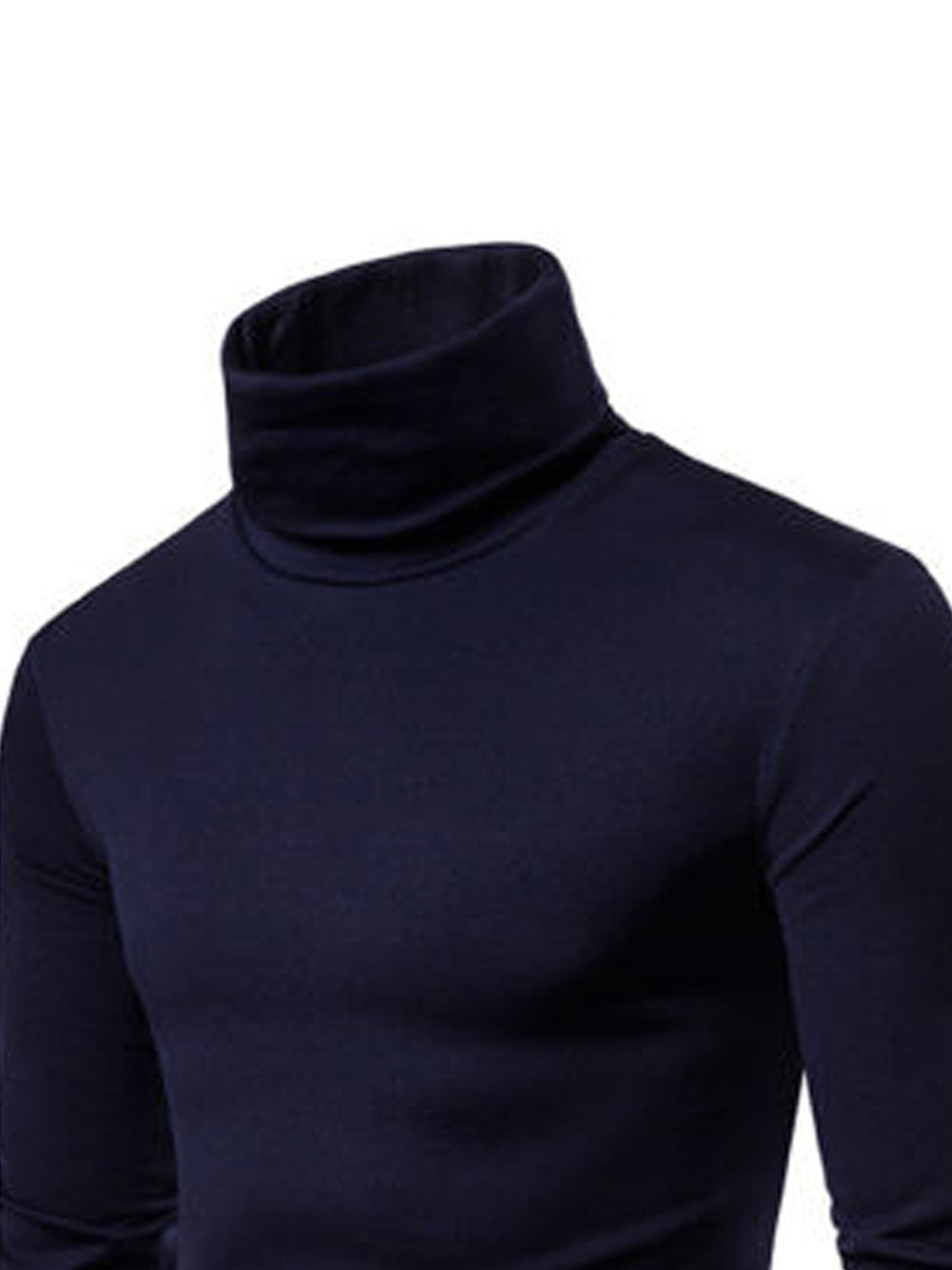 Sunisery Mens Turtleneck Pullover Knitted Jumper Tops Stretch Slim Basic Sweater Shirt - image 5 of 6