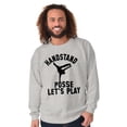 thumbnail image 4 of Handstand Posse Lets Play Gymnastics Men's Crewneck Sweatshirt Brisco Brands X, 4 of 6