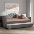 thumbnail image 2 of Baxton Studio Perry Tissu Daybed avec Lit Gigogne en Gris Clair, 2 of 12