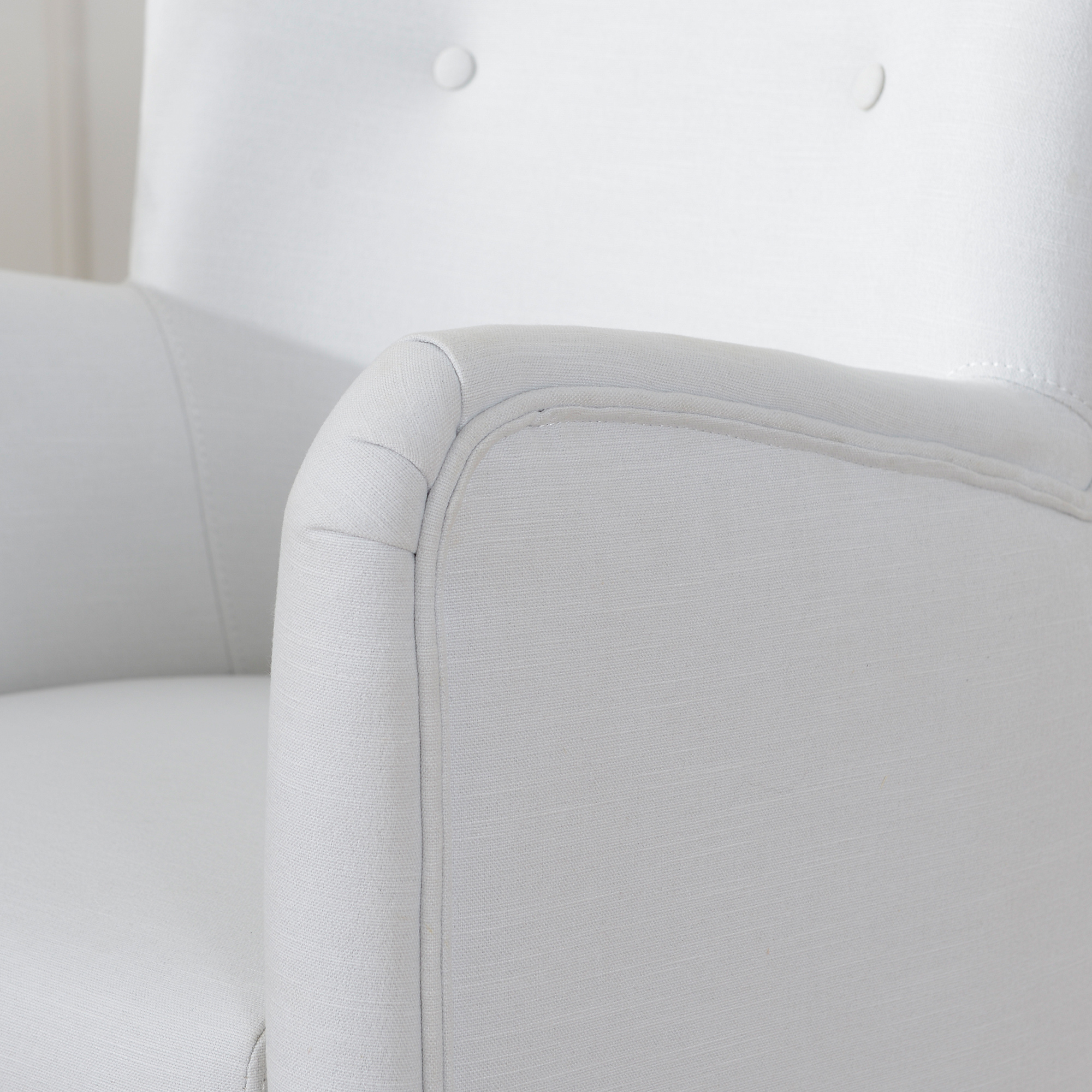24" Wide Modern Dining Chair Performance Fabric Upholstered Dining Armchair for Kitchen Dining Room Living Room (Ivory)