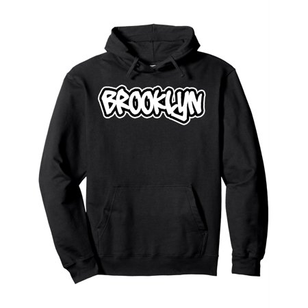 Men's & Unisex Brooklyn New York Graffiti Hoodie - Black Oversized Streetwear Sweatshirt with Bold White Brooklyn Lettering, Hooded Pullover for Urban Fashion, Casual Wear & Hip Hop Style - Comfortab