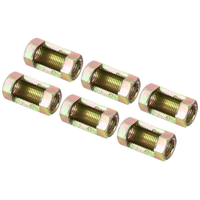 Tuerca de acoplamiento hexagonal M10x1mm, conector de tubería de bombilla de hierro con recubrimiento de zinc de 15mm, paquete de 6, 30mm