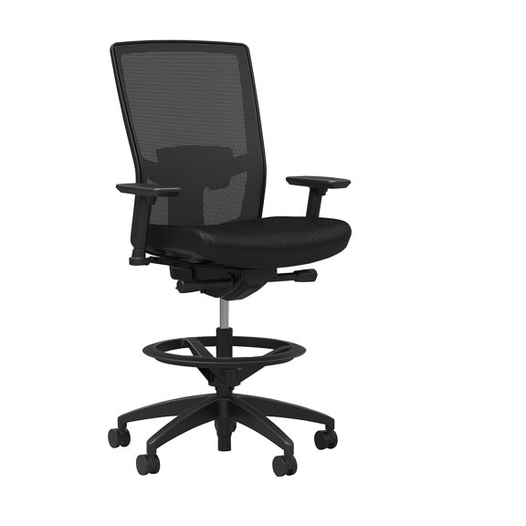 Staples Workplace Series 500 Mesh and Fabric Stool Black Adjustable Lumbar 2846115