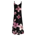thumbnail image 5 of XIAOCHA Womens Floral Sparkle Dress Loose Spaghetti Straps V Neck Maxi Dress Soft Feminine Party Dresses, 5 of 5