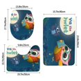 thumbnail image 3 of Eva la Lechuza Juego de 3 alfombras de baño de coral fleece: tapete de baño + alfombra de inodoro en forma de U + funda de tapa de inodoro en forma de O, 3 of 6