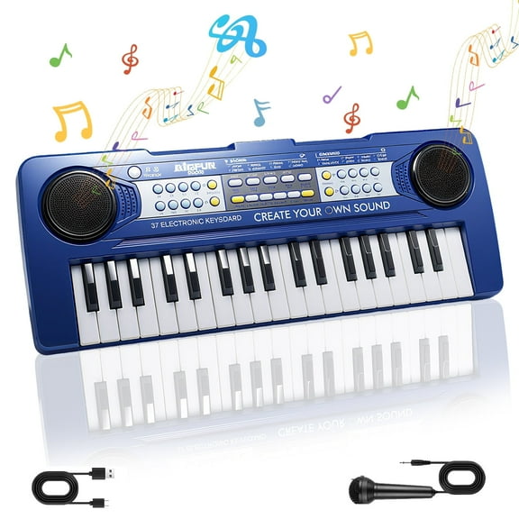 OUTGOO 37 Keys Piano Keyboard for Kids, Portable Music Keyboard Piano, Early Learning Educational Electronic Musical Instruments Toys Gifts for 3 4 5 6 7 8 9 Year Old Boys and Girls