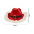 thumbnail image 3 of XEOVHV Christmas Feather With LED Lights Cowboy Hat Red Western Cowboy Red Hat Santa Claus Bristle Trimmed Lights Hat, 3 of 7