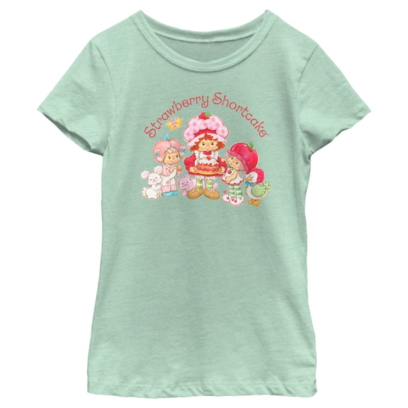 Girl's Strawberry Shortcake Cake and Pets Graphic T-Shirt
