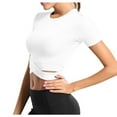 thumbnail image 1 of Blusas de manga corta holgadas para yoga, blusas informales transpirables con cuello redondo, 1 of 5