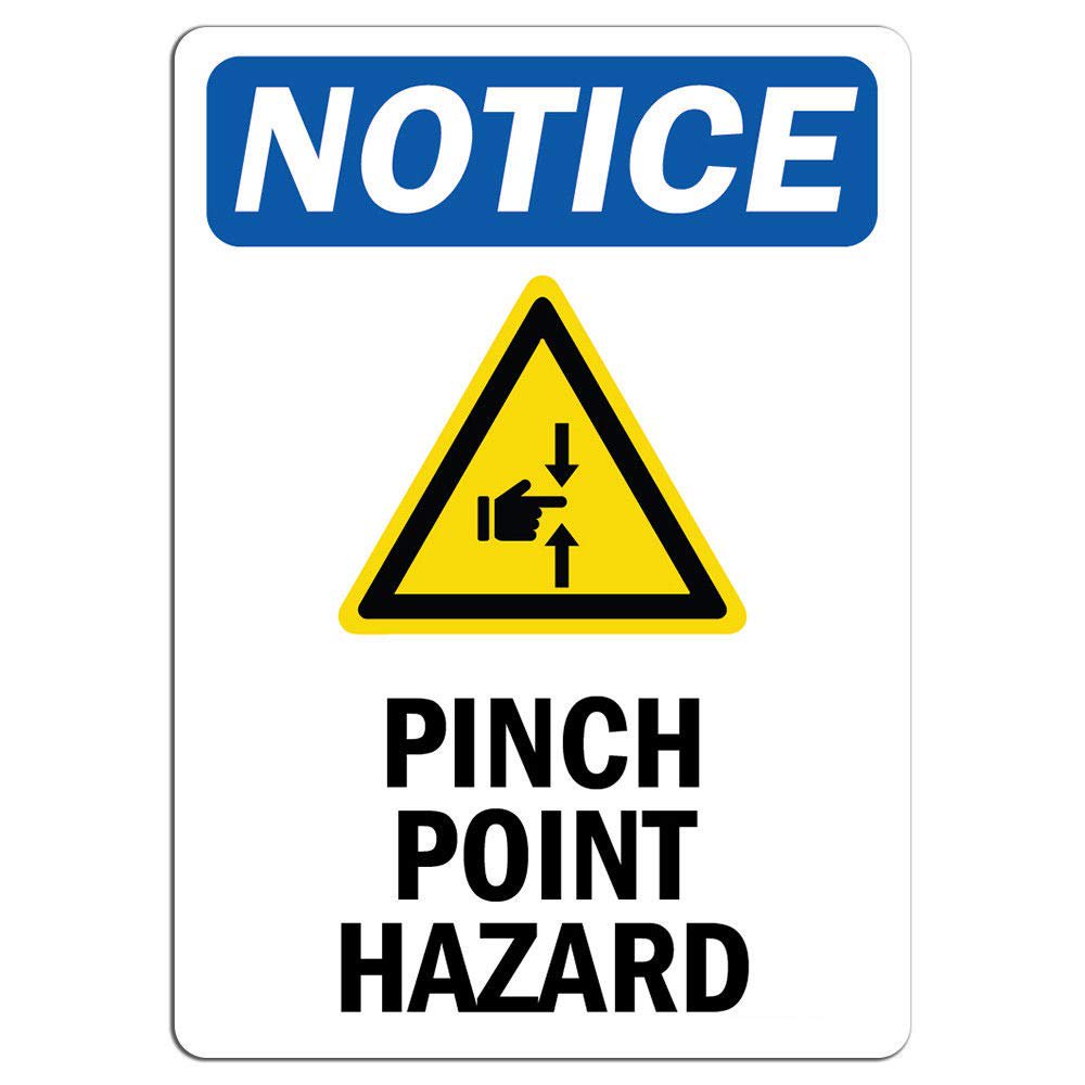 Notice Pinch Point Hazard Sign with Symbol Safety Notice Signs For
