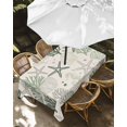 thumbnail image 3 of Outdoor Tablecloth with Umbrella Hole, Green Coastal Spillproof Waterproof Outdoor Table Cover, Ocean Coral Starfish Seahorse Farmhouse Patio Tablecloths for Party Picnic Camping, Rectangle 60"x120", 3 of 9