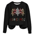 thumbnail image 2 of Amzcrzy Chandails en Molleton pour Femmes Chandail en Molleton de Noël Décontracté à Manches Longues Imprimé de Noël Col Rond Blouse Ample Chandails en Molleton pour Femmes Chandails en Molleton et Chandails à Capuchon Col Rond m, 2 of 4