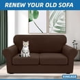 thumbnail image 7 of XYMHUN 3-Piece Sofa Cover Stretch Couch Cover Washable Sofa Slipcover Furniture Protector with 2 Cushion Covers,Loveseat Coffee, 7 of 7