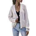thumbnail image 5 of Vedolay Sweaters for Women Long Sleeve Button Down Knit Sweaters Coat Outwear White,S, 5 of 5