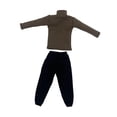 thumbnail image 3 of Suéter de cuello alto hecho a mano con estilo, accesorios y ropa para hombre a escala 1:6 Marrón oscuro, 3 of 9
