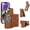 Brown, variant on for iPhone 15 2 In 1 Detachable Magnetic Case, PU Leather TPU Cover with Removable Card Slots Kickstand Slim Shockproof Protective Rugged Case Cover, Black
