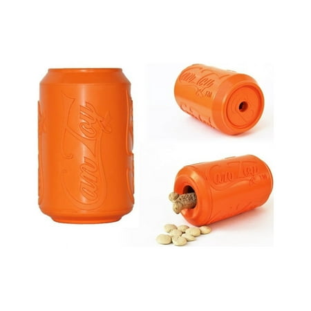 UPC: 0810216022624 | SodaPup Natural Rubber Orange Squeeze Can Dog Toy  Small