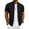 thumbnail image 2 of Full Zip T Shirts for Men Short Sleeve Summer Lightweight Cardigans with Pockets Casual Athletic Workout Shirts, L, 2 of 9