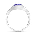thumbnail image 2 of ANGARA Natural Semi Bezel-Set Solitaire Round 1.8 ct Tanzanite Bypass Ring in 14K White Gold for Women (Size-8mm) | December Birthstone, Anniversary, Jewelry Gift for Women | Natural Tanzanite Ring, 2 of 9