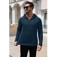 thumbnail image 4 of COOFANDY Men's Thermal Sweatshirts with Kangaroo Pocket, Casual Drawstring Hoody Top, Quarter Zip Pullover Sweatshirts, 4 of 7