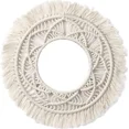 thumbnail image 1 of Espejo de pared colgante de macramé, espejo decorativo redondo de pared, adorno artístico para apartamento, hogar, dormitorio, sala de estar., 1 of 6