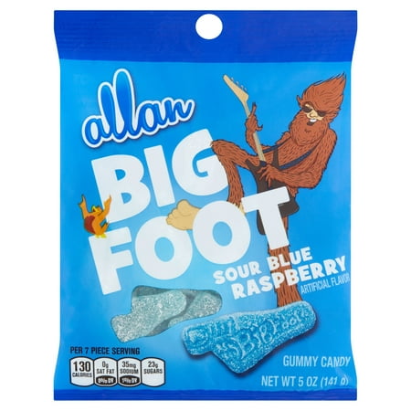 ALLAN Big Foot Sour Blue Raspberry 5 oz Bonbons Gummy