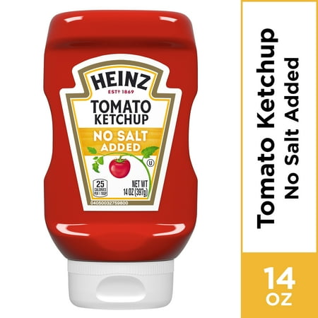 UPC 013000008976 product image for Heinz No Salt Added Inverted Bottle Tomato Ketchup, 14 oz Bottle | upcitemdb.com