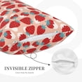 thumbnail image 3 of Rateoe Red Strawberry Pattern Pillow Covers with Invisible Zipper(Pillows are not Included) Standard Pillowcases-16"x24", 3 of 6
