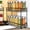 Black, variant on Cabinet pull-out spice rack, sliding spice rack storage rack - pull-out spice rack, sliding double-layer chrome plated.