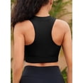 thumbnail image 2 of Sociala Solid Zipper Swim Tops for Womens Racerback Bikini Tops Built-in Bra, 2 of 4