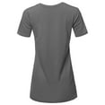 thumbnail image 3 of A2Y Women's Basic Solid Premium Cotton Short Sleeve V-neck T Shirt Tee Tops Ash Grey 1XL, 3 of 6
