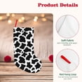 thumbnail image 4 of Lsque 18 Inches Cow Print Black White Pattern Christmas Stockings Hanging Ornaments,Knitted Xmas Fireplace Hanging Stocking,Holiday Decoration, 4 of 8