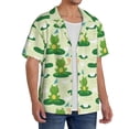 thumbnail image 3 of Salouo Cute Frog1 Pattern Cuban Collar Shirts for Men Button-Down Shirt Men's Short Sleeve Shirts Hawaiian Shirts Casual Shirts -3X-Large, 3 of 6