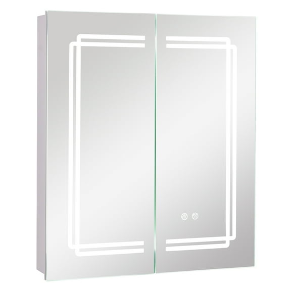 Giantex Bathroom Medicine Cabinet, LED Lighted Bathroom Mirror Cabinet