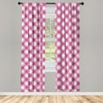 thumbnail image 5 of Ambesonne Abstract Window Curtains, Diagonal Pastel Plaid Art, Each 28" W x 63" L, Pale Pink Fuchsia White, 5 of 5