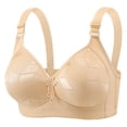 thumbnail image 3 of Feancey Wireless Full Coverage Bra for Older Women High Support Comfort Bra Adjustable Strap Everyday Brassiere Breathable Minimizer Bras Beige 36, 3 of 10