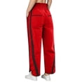 thumbnail image 7 of Textilo Wide Leg Sweatpants Women Lightweight Drawstring Contrast Color Casual Pants Elastic Waisted Trendy Pants Workout Y2k with Pockets Red S, 7 of 7