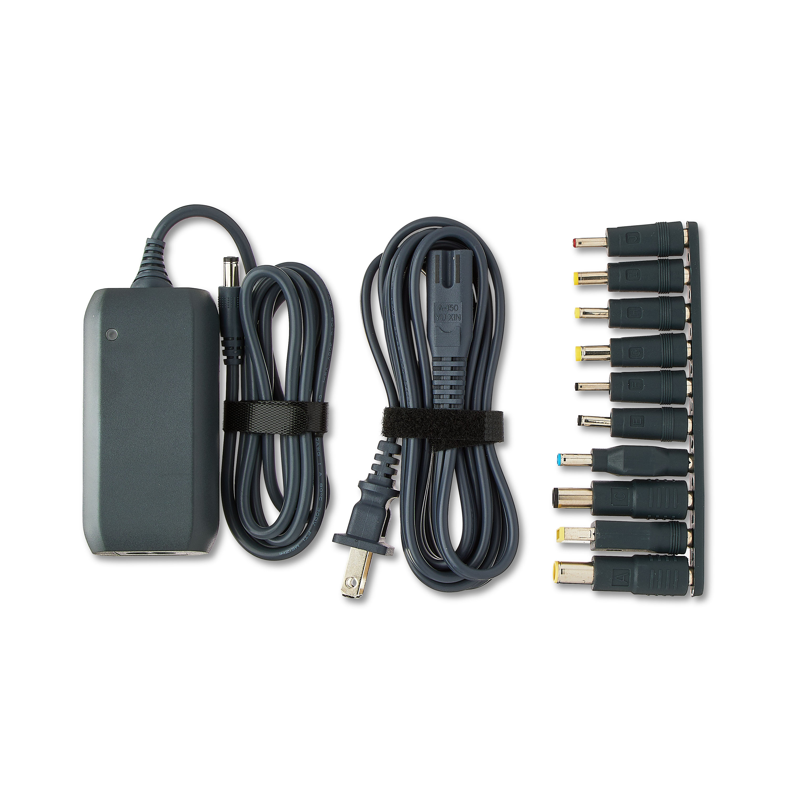 onn Cargador para laptop de 65W con 10 puntas intercambiables, cable de alimentación de 10 pies, para HP, Dell, Lenovo, gris 6