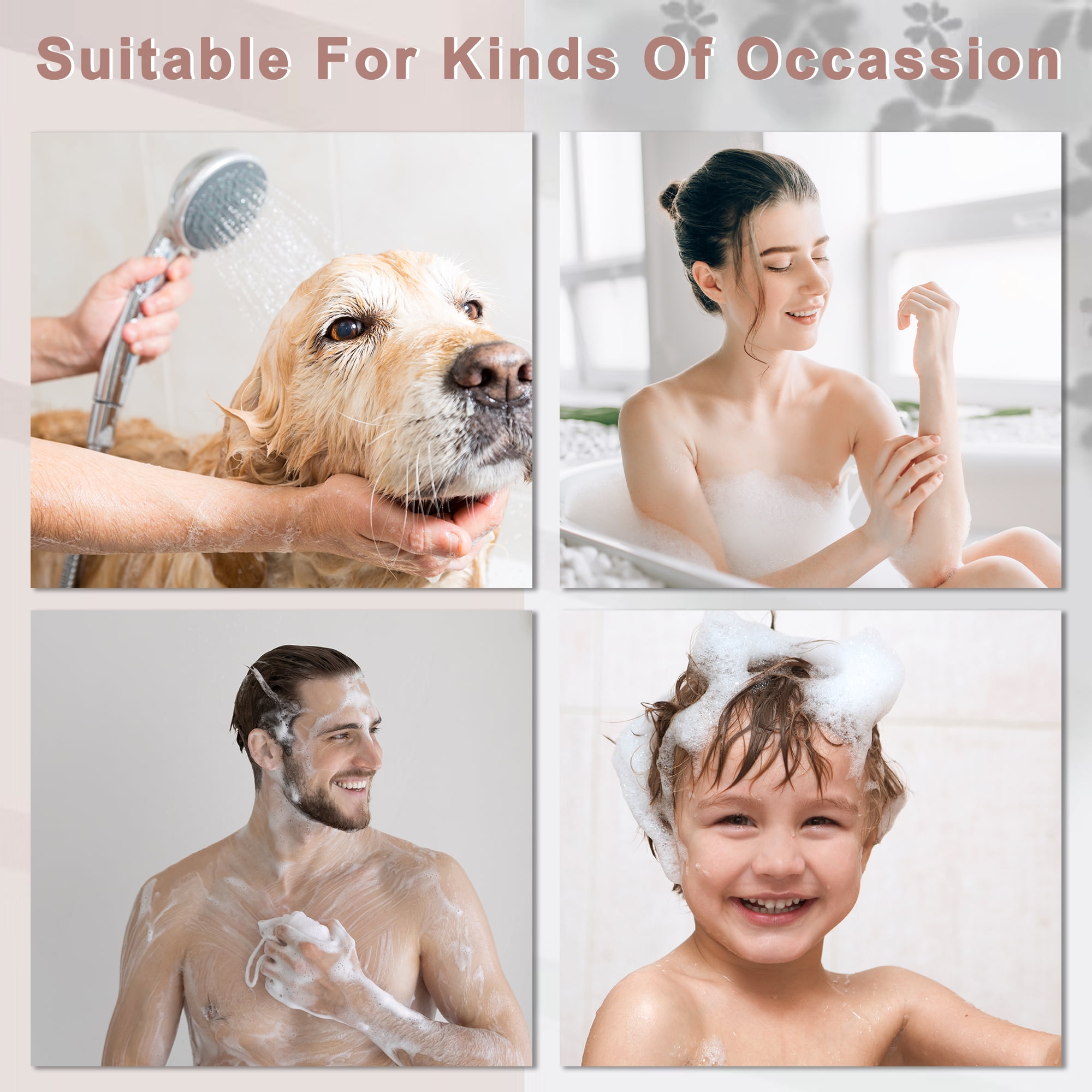 Unique Bargains Soft Silicone Loofah Pet Shower Brush Purple