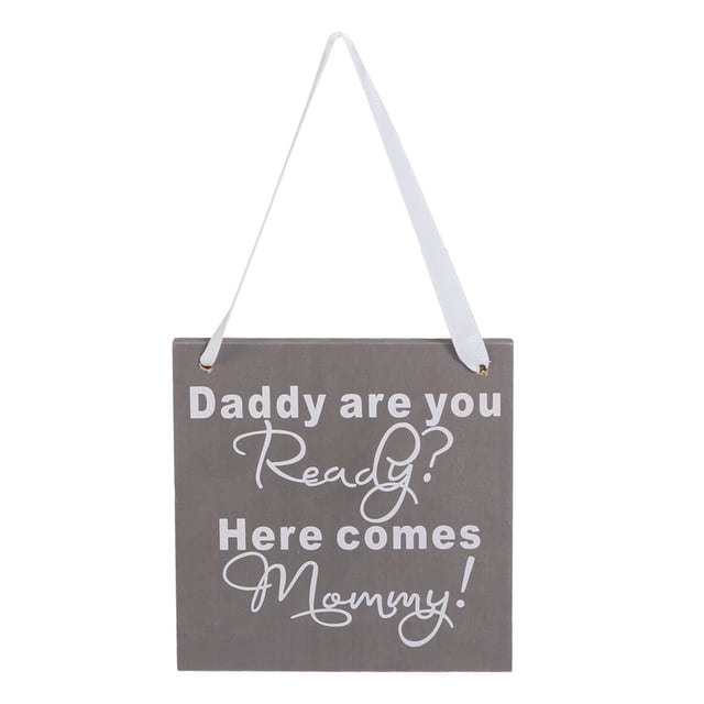 Placa de regalo de boda de madera Papá ¿Estás listo? Aquí viene el letrero de mamá
